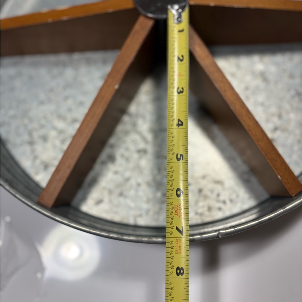lazy susan features a galvanized metal base wood divider insert for serving - Picture 3 of 10